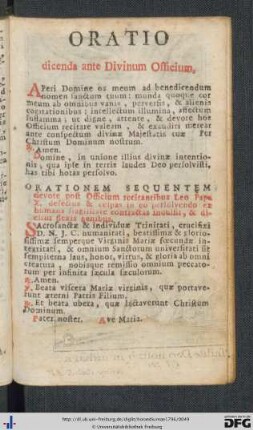 Oratio dicenda ante Divinum Officium.
