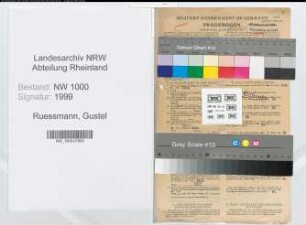 Entnazifizierung Gustel Ruessmann, geb. 08.08.1902 (Kontoristin)