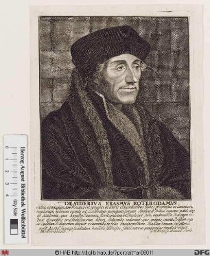 Bildnis Desiderius Erasmus, gen. Erasmus von Rotterdam