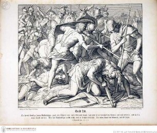 Die Bibel in Bildern : 240 Darstellungen, erfunden und auf Holz gezeichnet von Julius Schnorr von Carolsfeld Leipzig : Wigand, 1860. - X, 38 S., 240 Bl. : überw. Ill. lt KayserSauls Tod - Die Bibel in Bildern