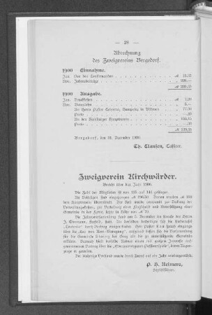 Zweigverein Kirchwärder.