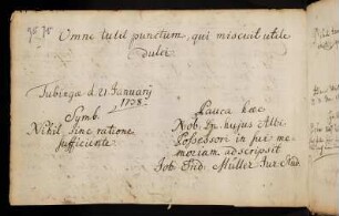 71av Doppelung, Müller, Johann Friedrich. Tübingen, 21.01.1738 [aus Heidenheim; Jurastudent in Tübingen]