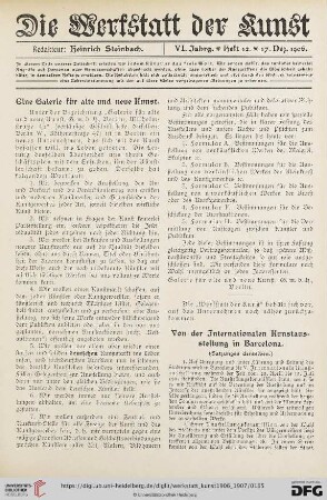 Von der Internationalen Kunstausstellung in Barcelona : (Satzungen derselben)