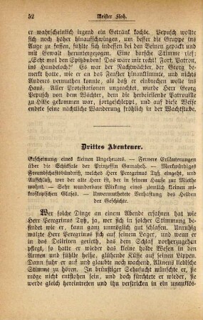 Drittes Abenteuer. Erscheinung eines kleinen Ungeheuers …