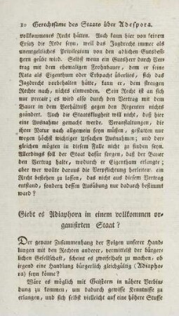 10, Giebt es Adiaphora in einem vollkommen organisierten Staat?
