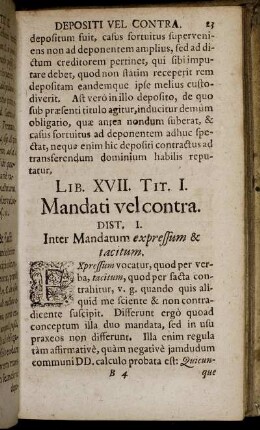 Lib. XVII. Tit. I. - Tit. II.