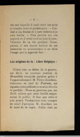 Les origines de la "Libre Belgique"