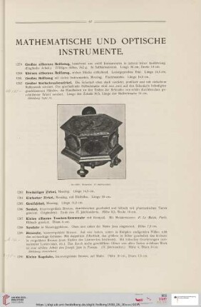Mathematische und optische Instrumente (Nr. 1279 - 1324)