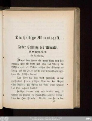 Die heilige Adventszeit.