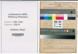 Entnazifizierung Albert Koehne , geb. 01.09.1919 (Schlosser)