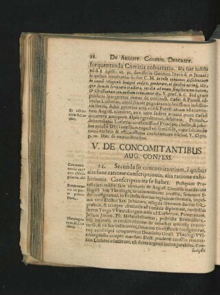 V. De Concomitantibus Aug. Confess.