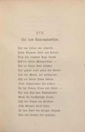 XVII. Bei den Redemptoristen.
