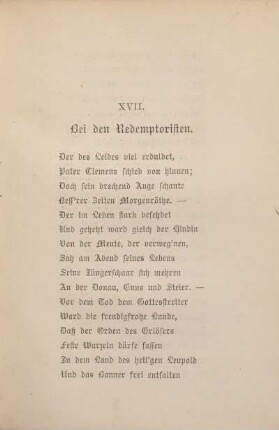 XVII. Bei den Redemptoristen.