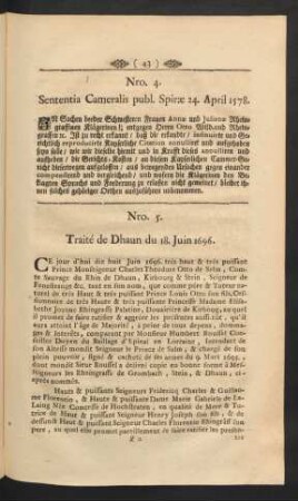 Nro. 4. Sententia Cameralis publ. Spirae 24. April 1578.