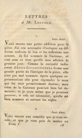 273-297, Lettres à Mr. Leopold