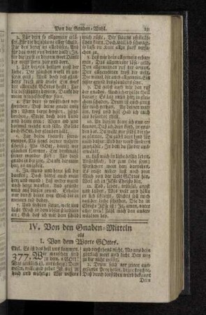 IV. Von den Gnaden-Mitteln