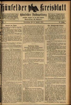 Ausgabe vom Donnerstag, den 24. Januar 1924.