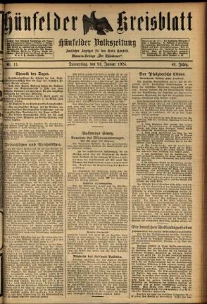 Ausgabe vom Donnerstag, den 24. Januar 1924.