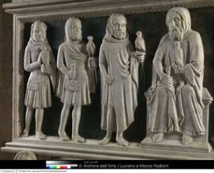 Grabmal des Raimondo del Balzo (gest. 1375), Tugenden, Raimondo del Balzo und unidentifizierte Adlige, Raimondo del Balzo und unidentifizierte Adlige