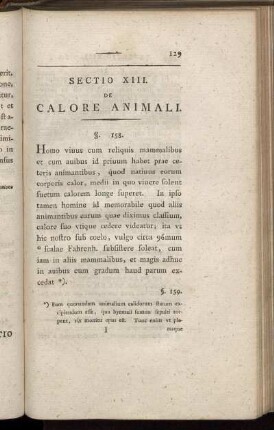 Sectio XIII. De Calore Animali