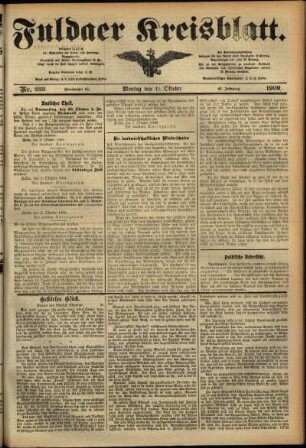 Ausgabe vom Montag, den 11. Oktober 1909.