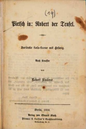 Pietsch in: Robert der Teufel