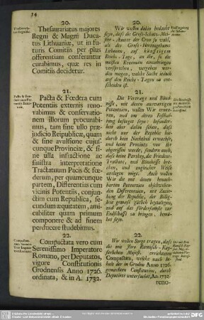 21. Pacta & Foedera cum Potentiis Extraneis