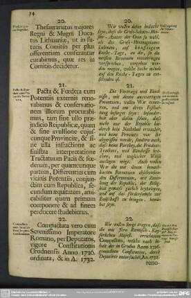 21. Pacta & Foedera cum Potentiis Extraneis
