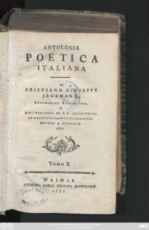 T. 2: Antologia Poetica Italiana