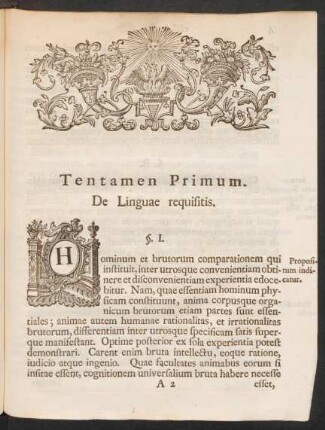 Tentamen Primum. De Linguae requisitis.