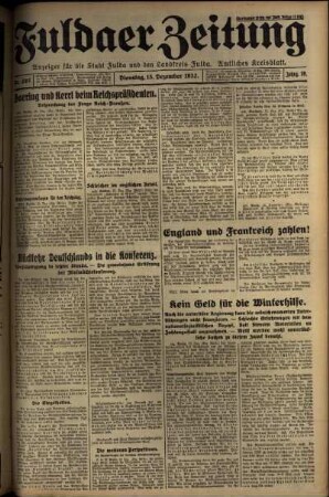 Ausgabe vom Dienstag, den 13. Dezember 1932.