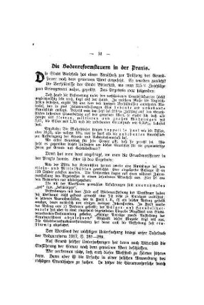 Die Bodenreformsteuern in der Praxis