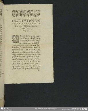Institutionum Loci Singulares Ex lib. XI. Observationum Iacobi Cuiacii. cap. 38