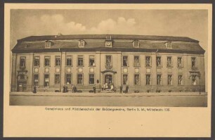 Ansichtskarte Gemeinhaus und Mädchenschule der Brüdergemeinde, Wilhelmstraße 136
