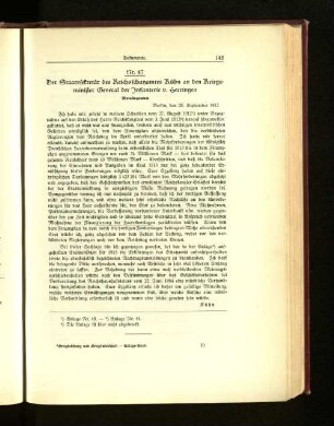 Nr. 47. Der Staatssekretär des Reichsschatzamtes Kühn An den Kriegsminister General der Infanterie v. Heeringen