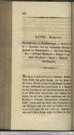 XXVIII. Kapitel. Beobachtungen zu Constantinopel