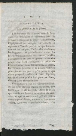 Des dépenses de la guerre