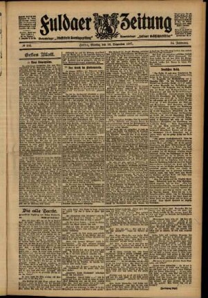 Erste Ausgabe vom Montag, den 16. Dezember 1907.