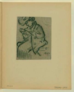 In einem Buch lesende Frau