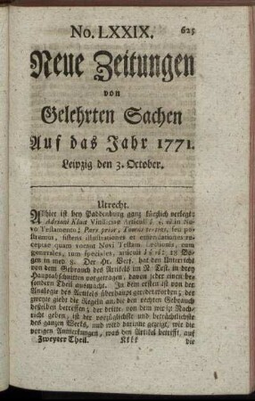 No. LXXIX. Leipzig den 3. October. - No. LXXXVII. Leipzig den 31. October.