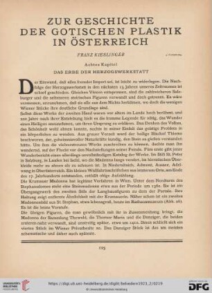 Zur Geschichte der gotischen Plastik in Österreich, 5. Fortsetzung
