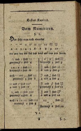 Erstes Kapitel. Vom Numeriren