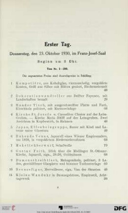 Erster Tag (Nr. 1-280)