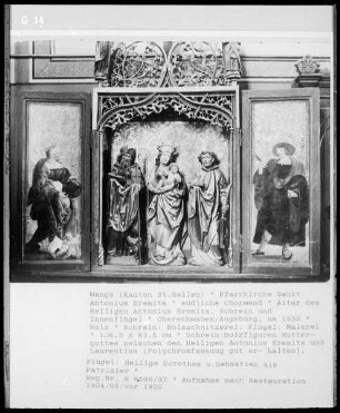 Altar des Heiligen Antonius Eremita: Madonna zwischen den Heiligen Antonius Eremita und Laurentius
