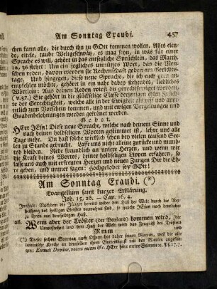 457-460, Evangelium samt kurzer Erklaerung; Eingang; Gebet