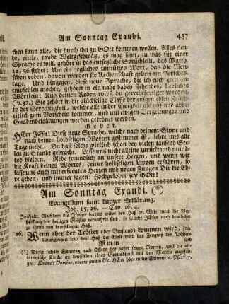 457-460, Evangelium samt kurzer Erklaerung; Eingang; Gebet