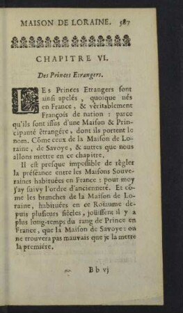 Chpitre VI. Des Princes Etrangers.