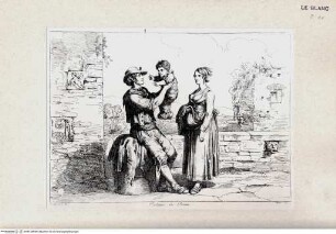 Nuova raccolta di cinquanta costumi de' contorni di Roma compresi diversi fatti di briganti : cominciati l'anno 1819, compiti nel 1822 / disegnati ed incisi all'acqua forte da Bartolomeo Pinelli, Roma : Gio. Scudellari, 1823Kostüme aus Rom; tav. [22] - Stiche aus Nuova raccolta di cinquanta costumi de' contorni di Roma..., Rom 1823