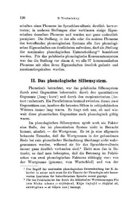 II. Das phonologische Silbensystem
