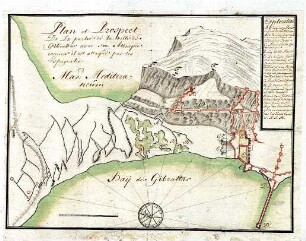 WHK 12 Spanischer Sukzessionskrieg 1701-1713 bis zum Frieden von Rastatt: Plan des Angriffs der Spanier auf Gibraltar, 1704